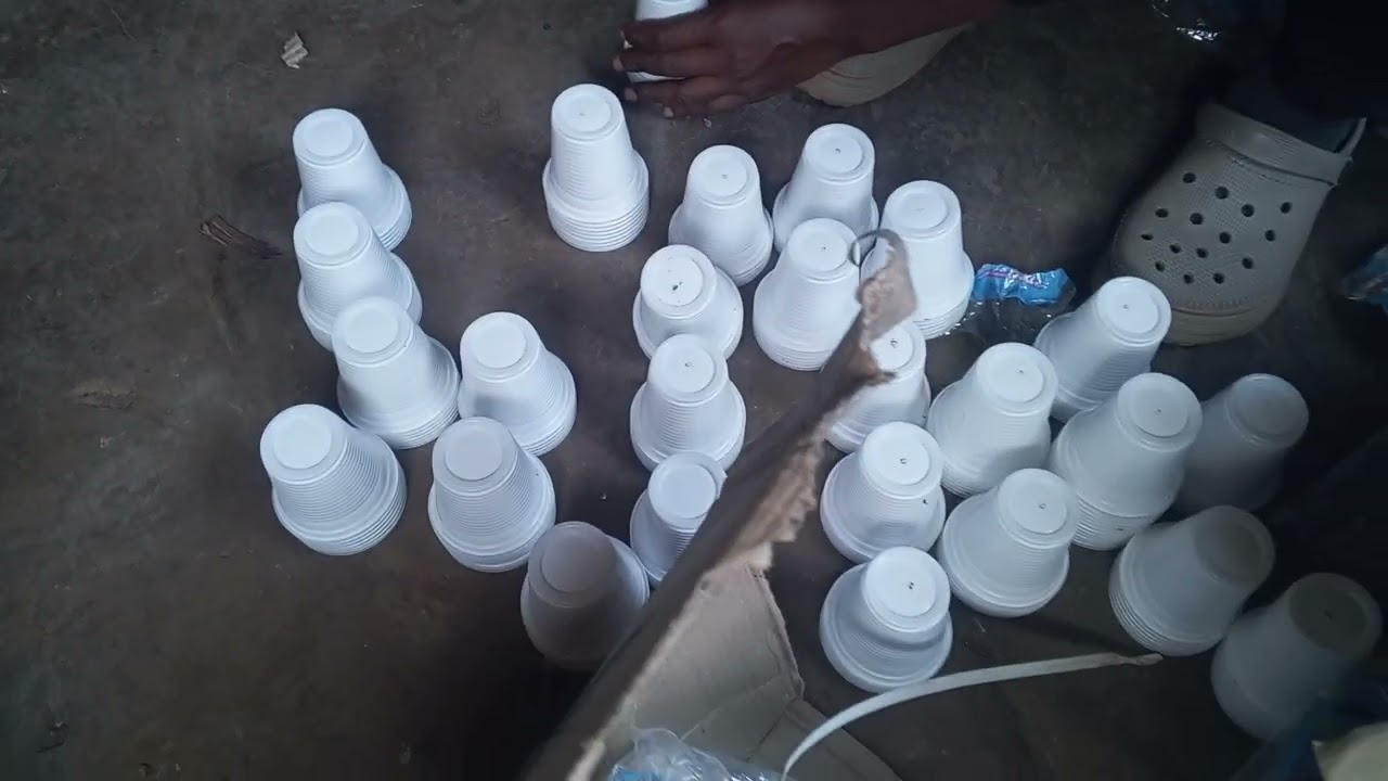 How to make a hole in disposal cups.