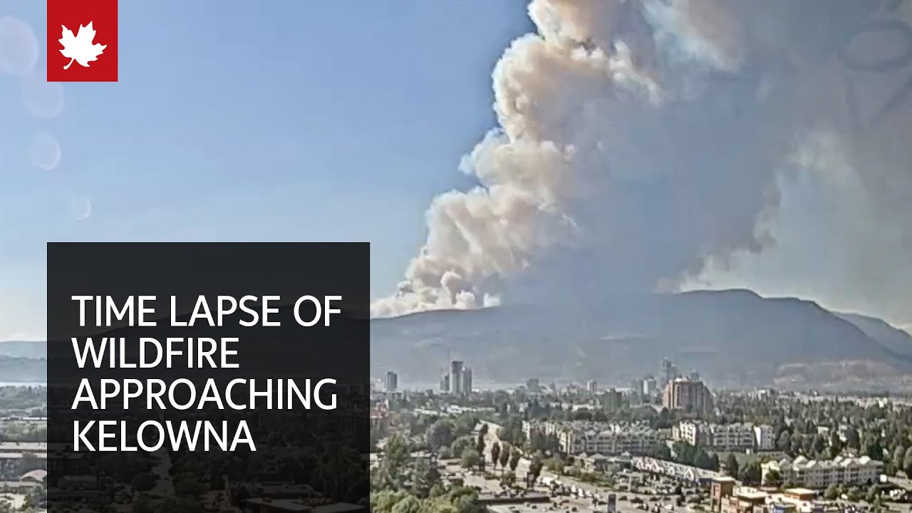 Time lapse shows progress of wildfire threatening Kelowna, B.C.