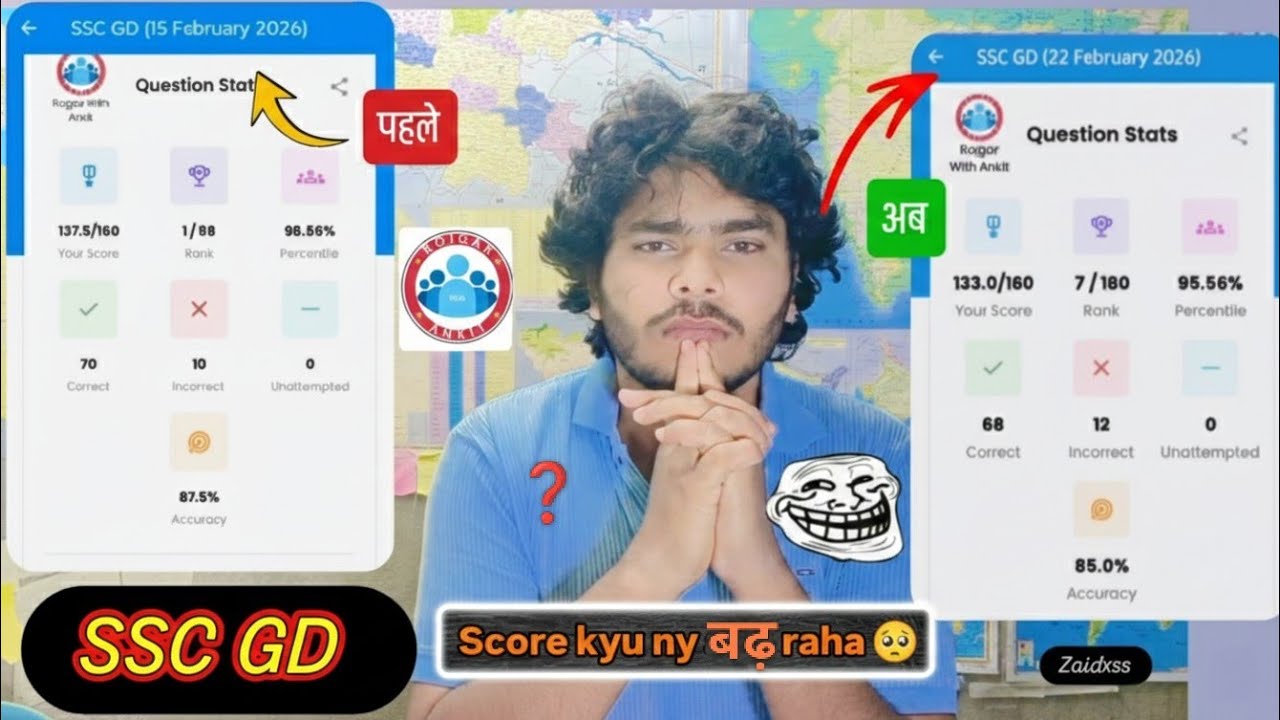 SSC GD mock me score kyu nahi बढ़ raha ❓🥺 || 22 febuary Mock test (RWA) sscgd2026 