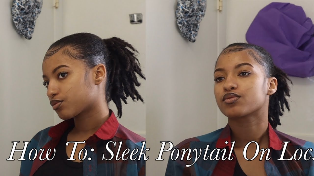 Sleek Ponytail On Locs Tutorial | Loc Spray & Eco Style Gel