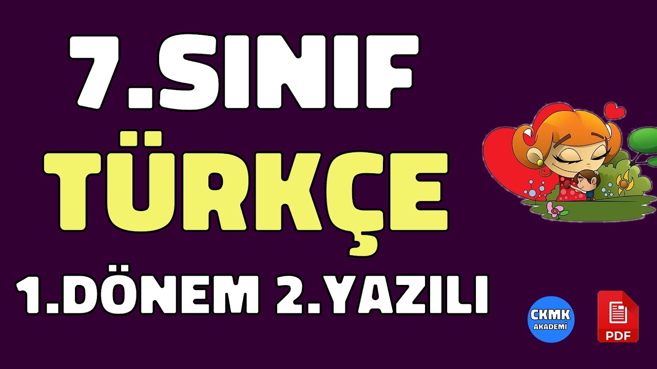 7. Sınıf TÜRKÇE 1. Dönem 2. Yazılı Soruları ve Cevapları Yeni (%99 Çıkabilir 😊)