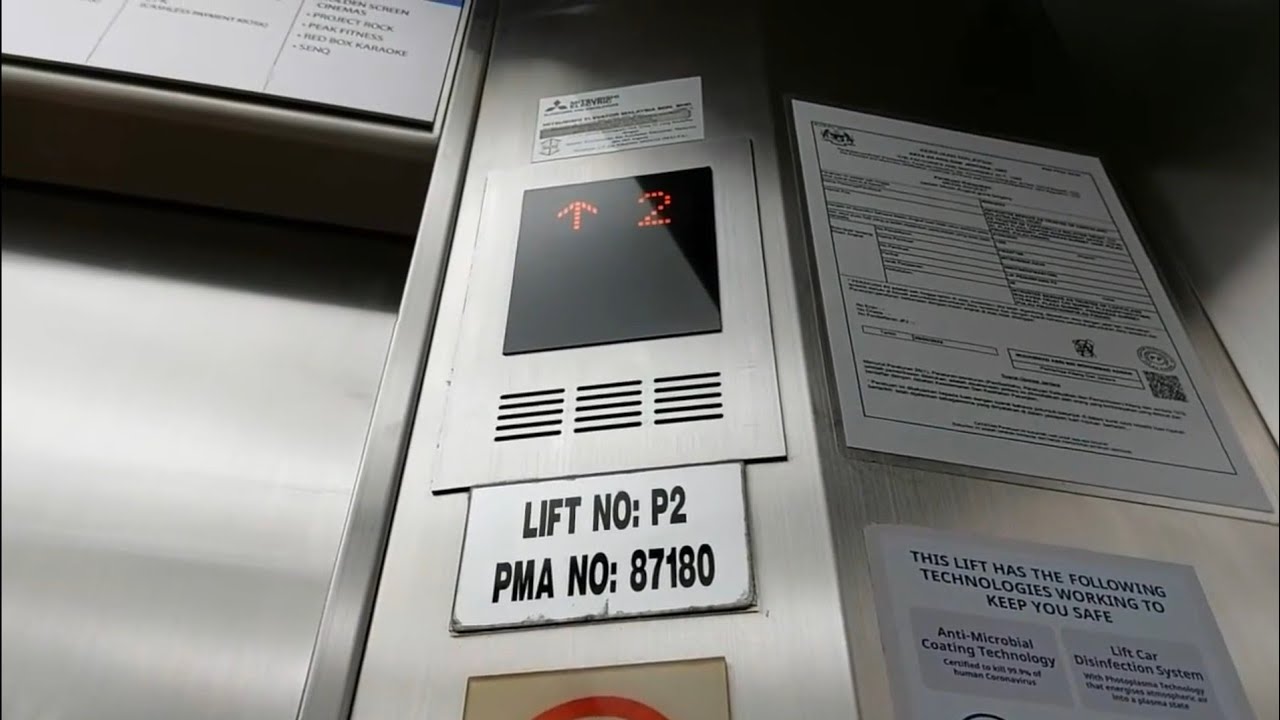 (Near Parkson) 2 Mitsubishi Elevators at Gurney Plaza, Georgetown, Penang, Malaysia 