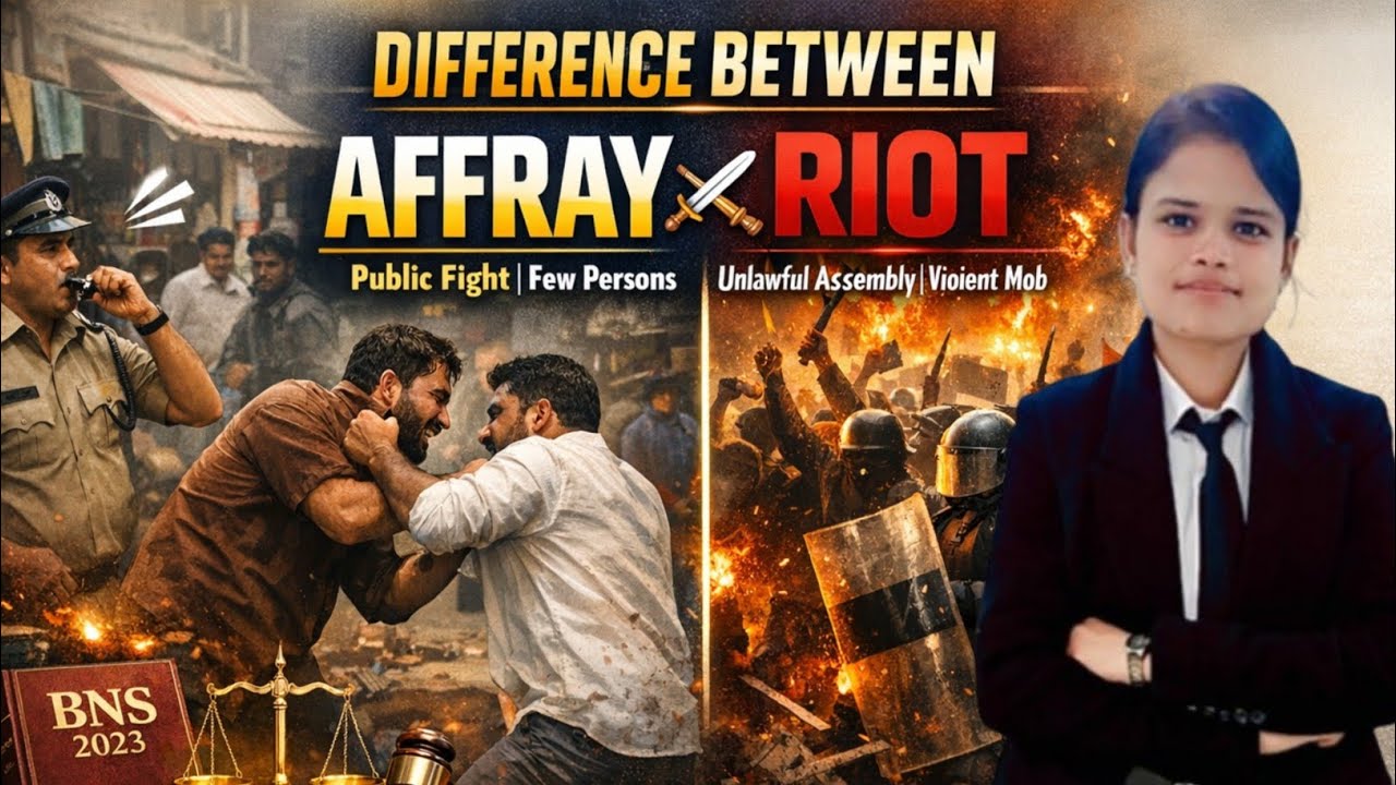 Difference Between Affray and Riot Explained in Detail#viral#notes #ballb#education#bns#llb#upsc