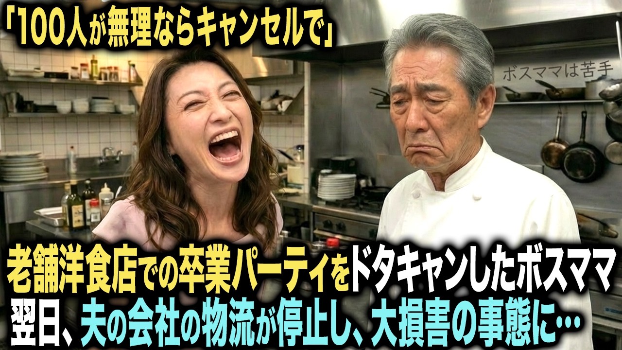 「100人無理ならキャンセルで」老舗洋食店の高校卒業祝いを当日キャンセルしたボスママ→翌日、夫の建設会社が物流停止で大損害