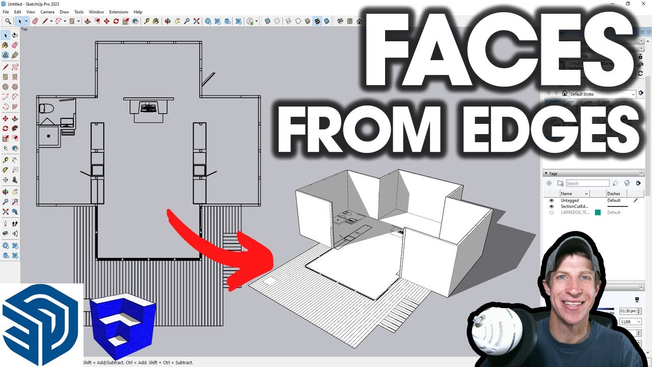 АВТОМАТИЧЕСКИ создавайте лица в SketchUp с помощью Eneroth Face Creator! (Бесплатное расширение)
