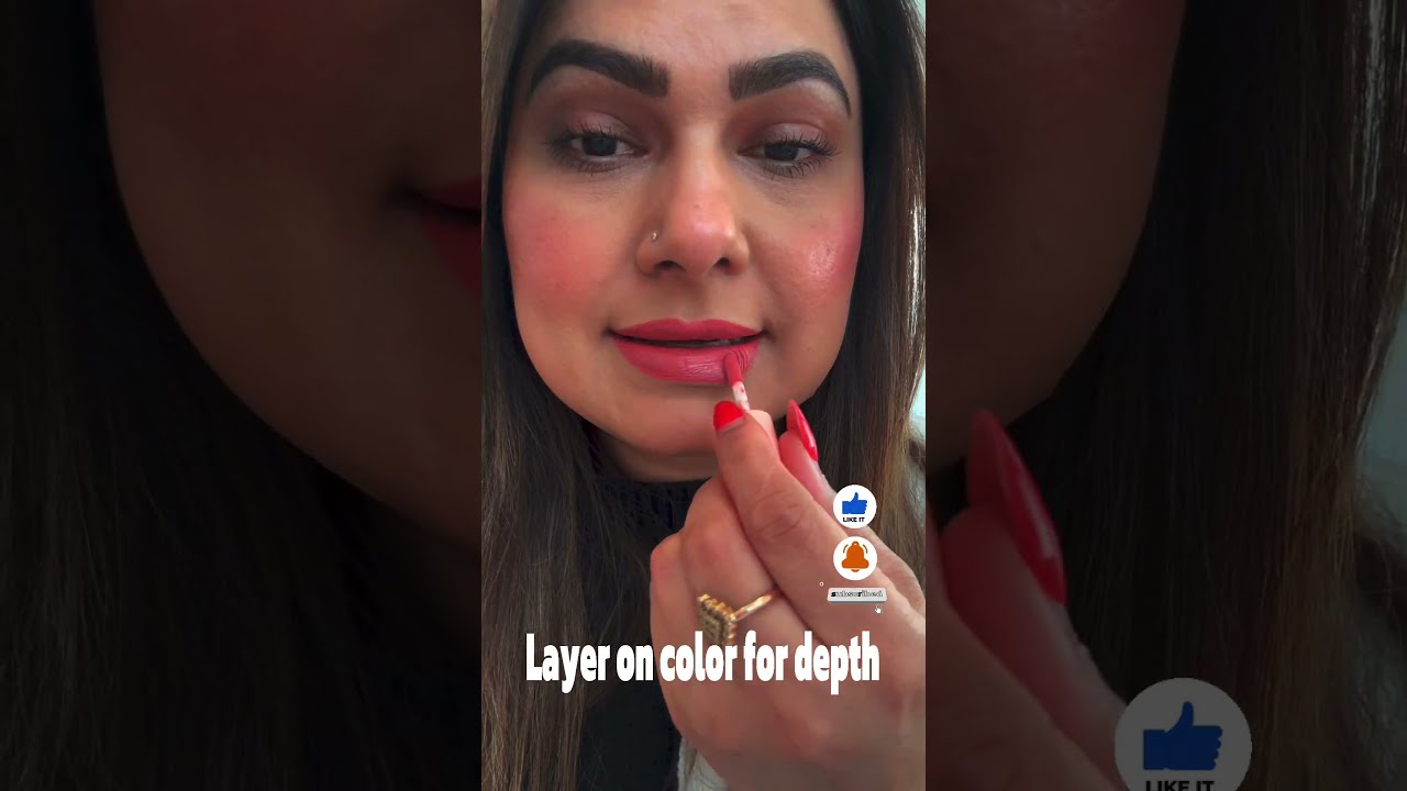 Stunning Coral Lipstick Application tutorial  #makeup #holidaylips #lipsticktutorial