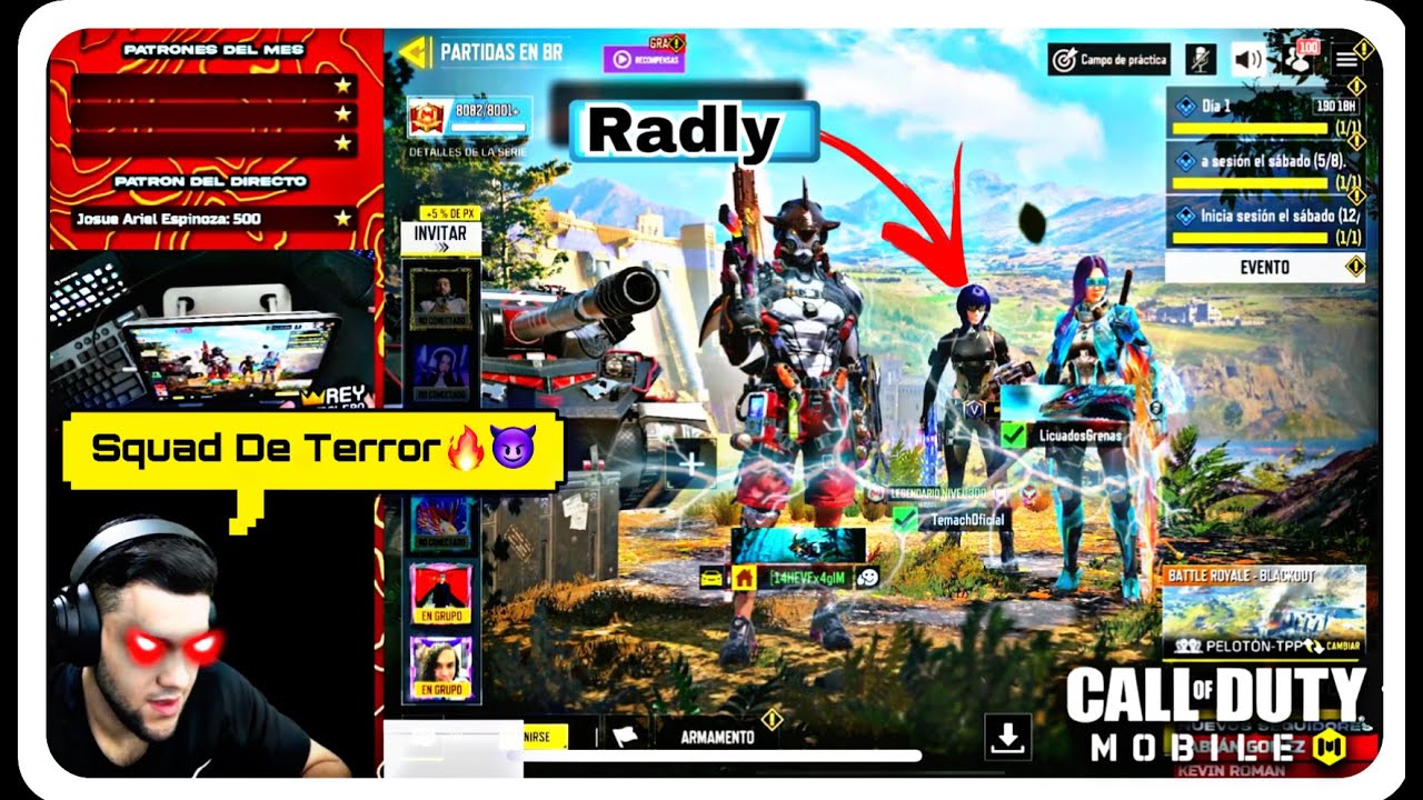 JOSE,RADLY y EL GRE&Ntilde;AS SE ARMO LA ESCUADRA DE TERROR😈JUEGAN JUNTOS POR FIN🥶| CALL OF DUTY MOBILE |