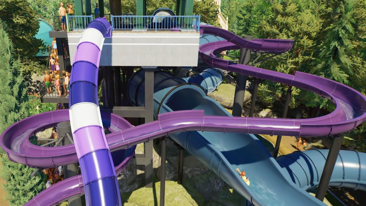 Sakali Arhg Waterpark Riding All 10+ Waterslides Planet Coaster 2
