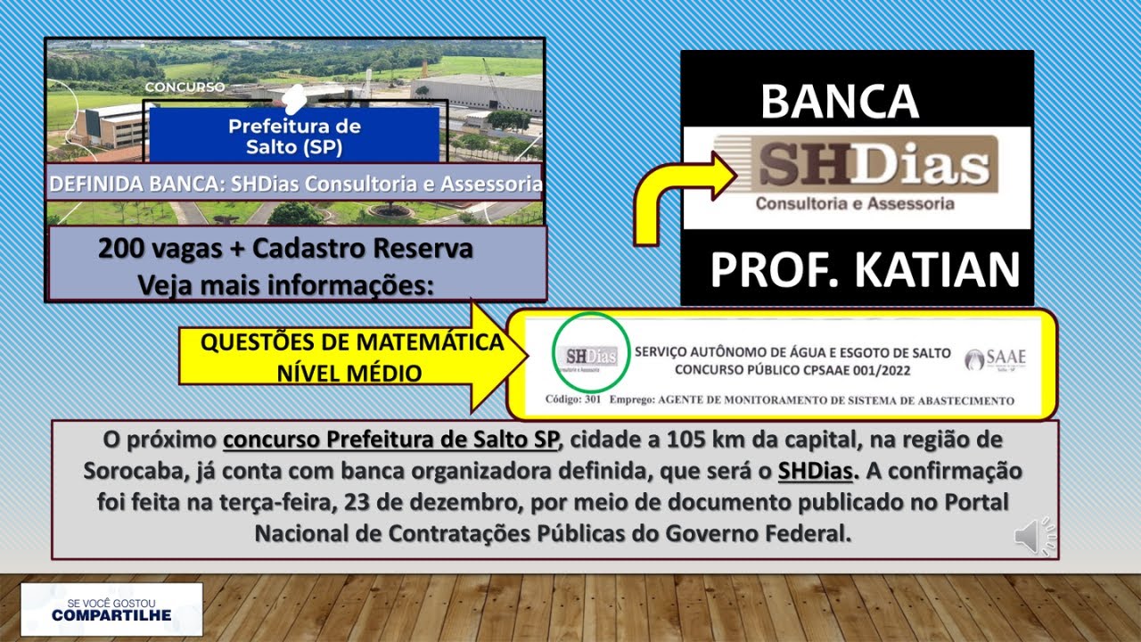 SHDias - Concurso Prefeitura Municipal de Salto/SP - Informações  - Em breve publicação do edital
