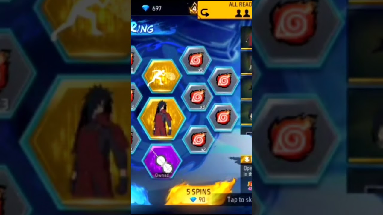 I got madara Uchiha #freefire #freefirespinevent