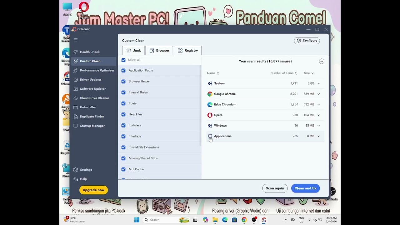 Registry Cleaner (Ccleaner)