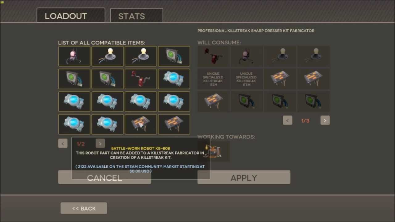 Crafting Genuine Professional Killstreak Sharp Dresser