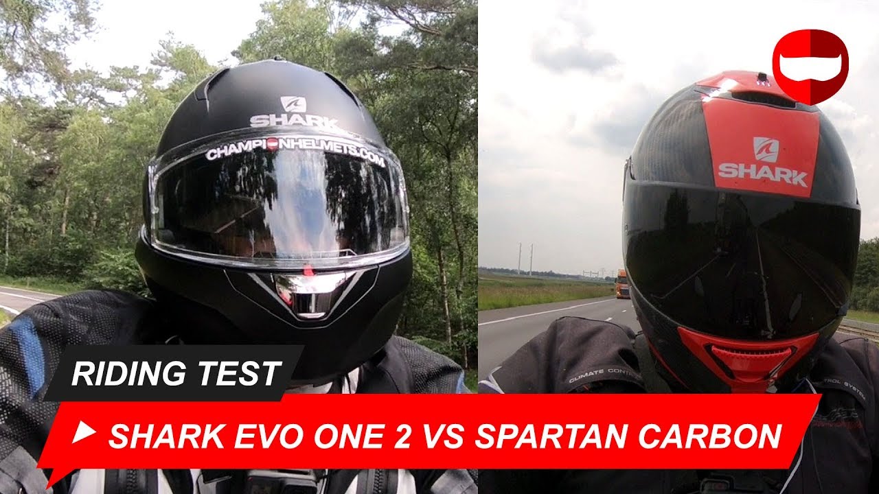 Shark Evo One 2 vs Shark Spartan Carbon дорожный тест - ChampionHelmets.com