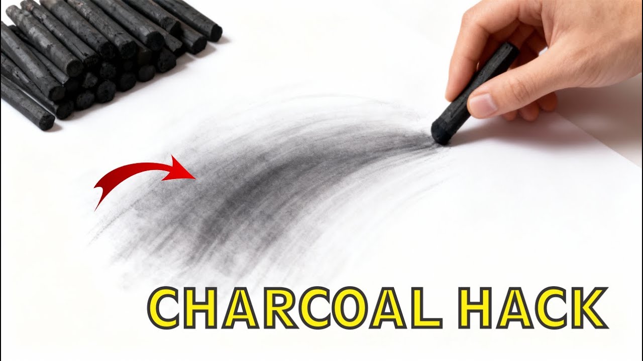 HOW TO CREATE BACKGROUD WITH CHARCOAL - USING THIS METHOD #logooarts #realisticdrawing #art