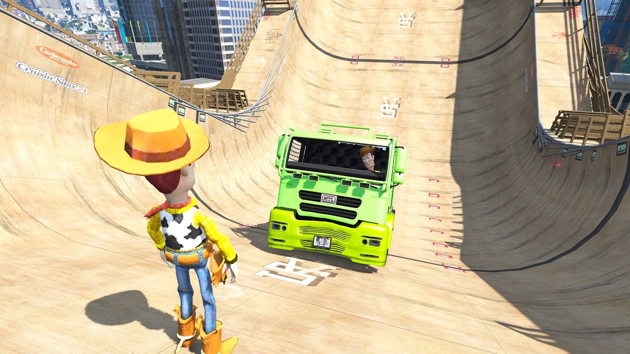 GTA 5 Woody Mega Ramp ragdolls compilation (funny euphoria physics)