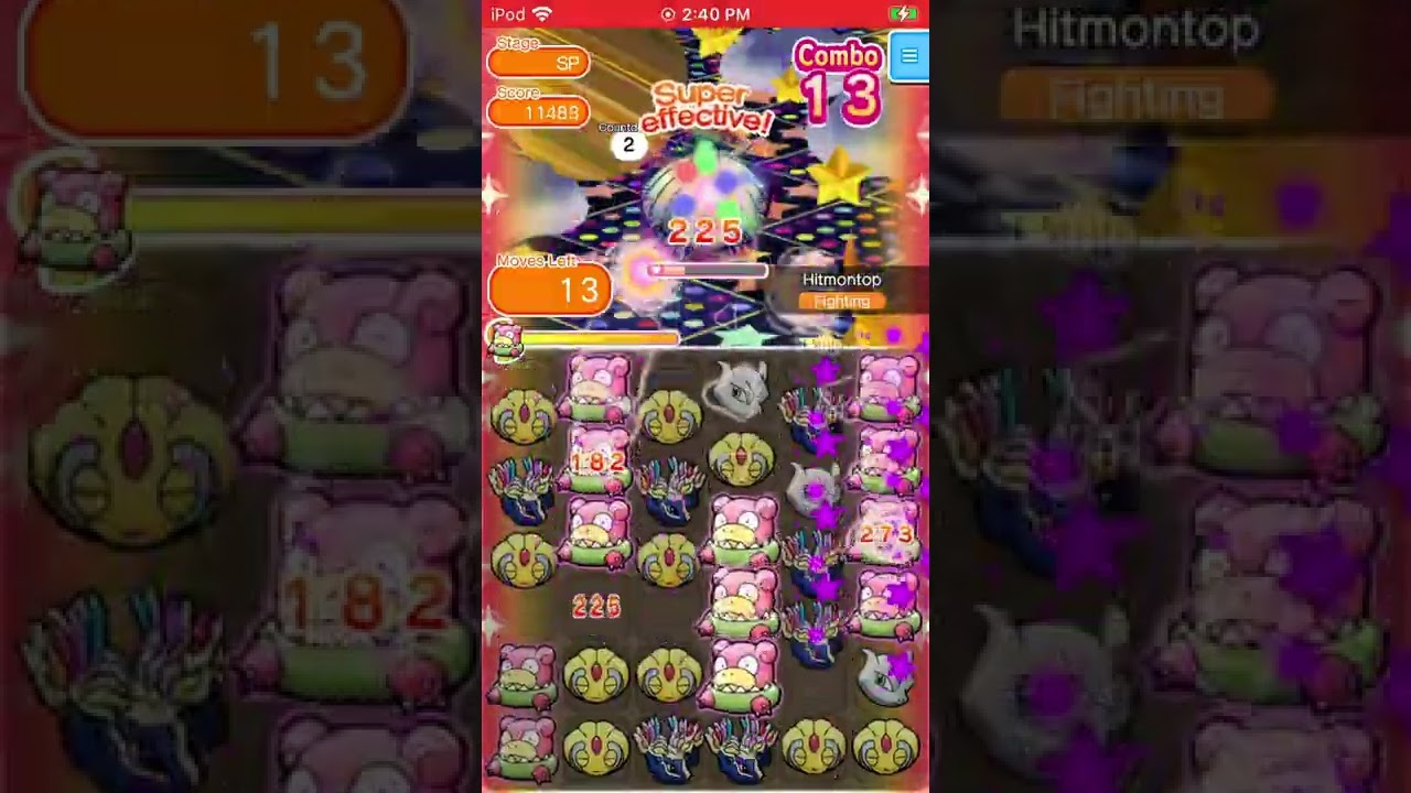 Pokemon Shuffle Mobile - Hitmontop Pre-Stage 106 S Rank (+5 moves only)