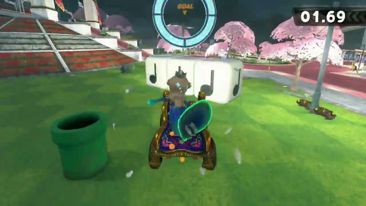 とんだりハネたり！ピーチスタジアムのていえん#マリオカートワールド #pスイッチ