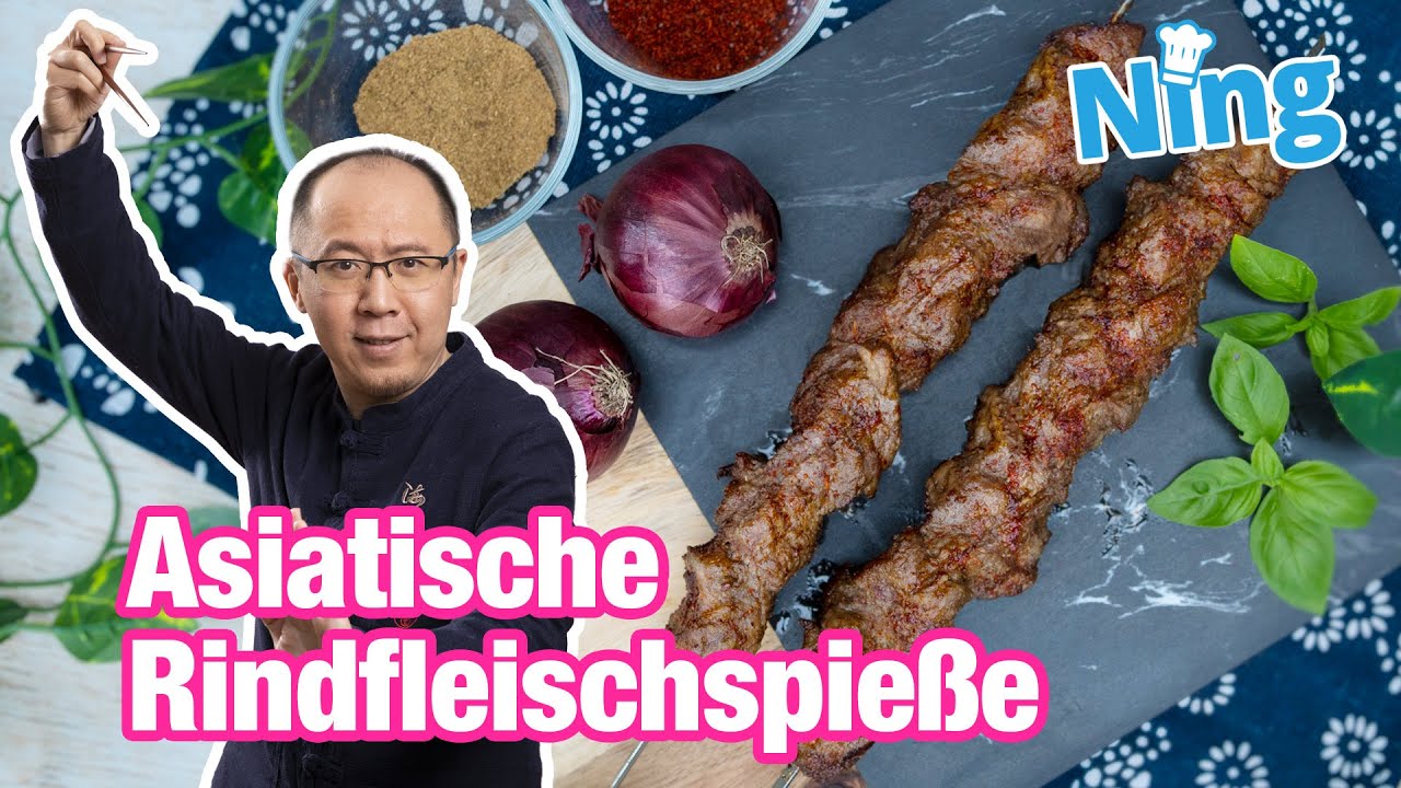 Asiatische Rindfleisch-Spie&szlig;e: ein Grillgericht ohne Grill