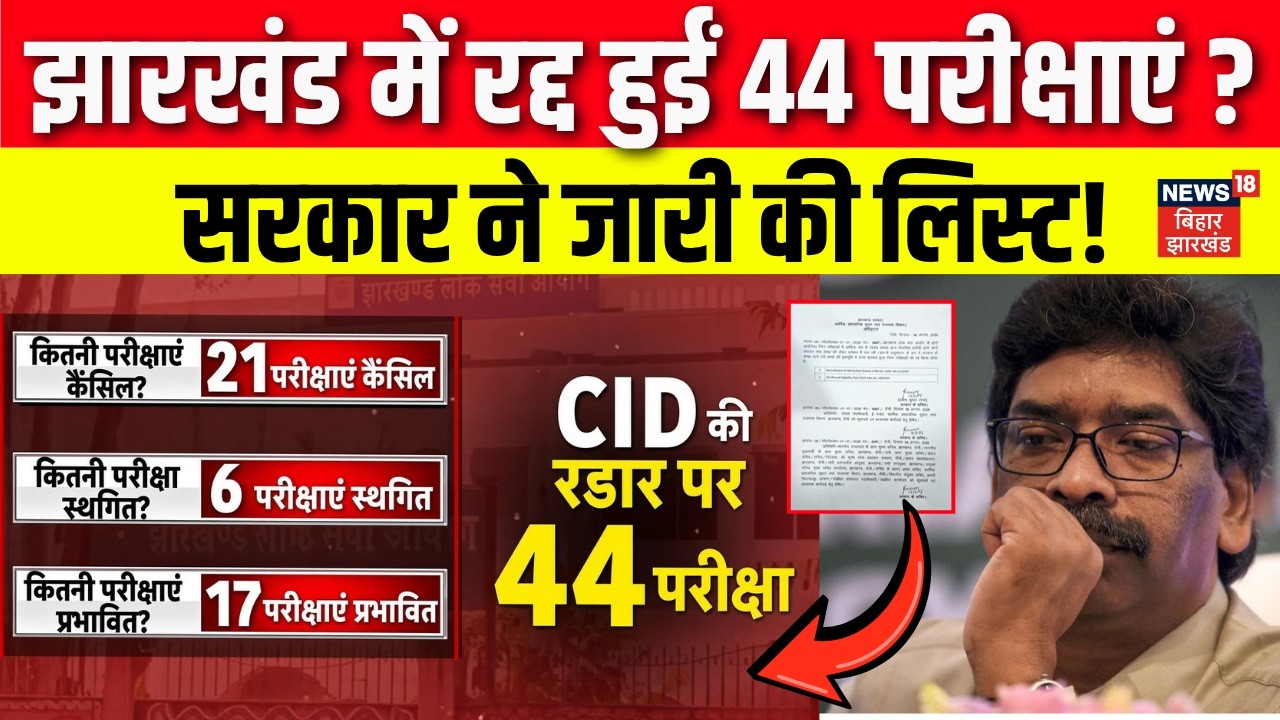Jharkhand Exam Cancelled News : झारखंड में रद्द हुईं 44 परीक्षाएं ?|  JPSC-JSSC | CM Hemant Soren