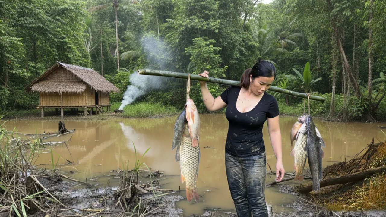 TIME LAPSE : Female CEO builds a farm in the forest alone | 1 year living off the grid.