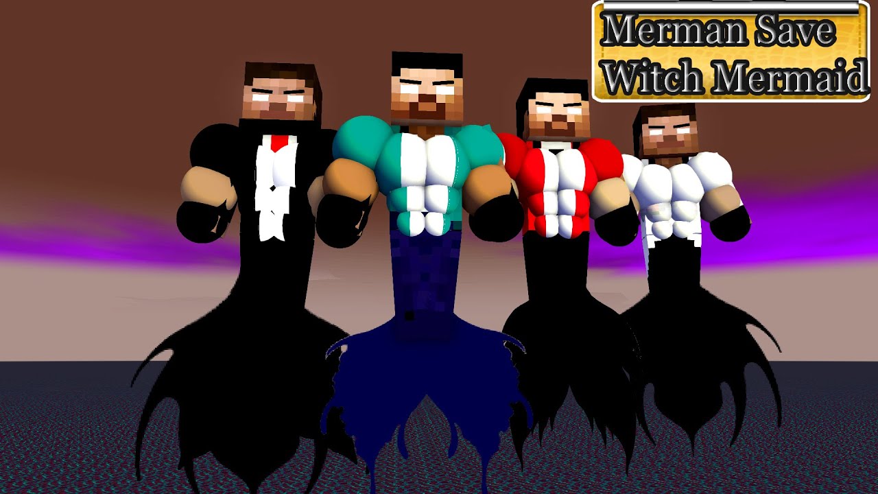 Водяной спасает ведьму-русалку (полный фильм) #minecraft #анимация