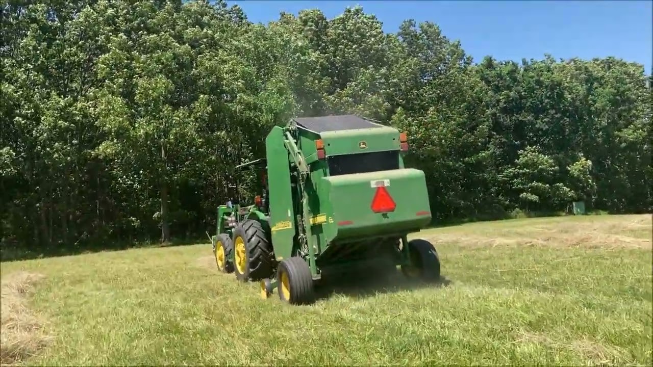 Baling Hay With John Deere 467 Round Baler