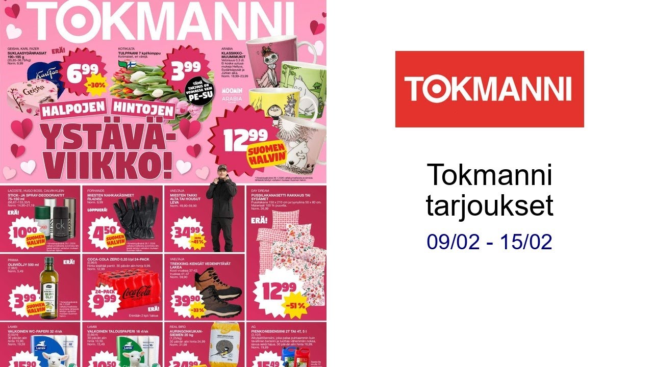 Tokmanni tarjoukset 09/02 - 15/02