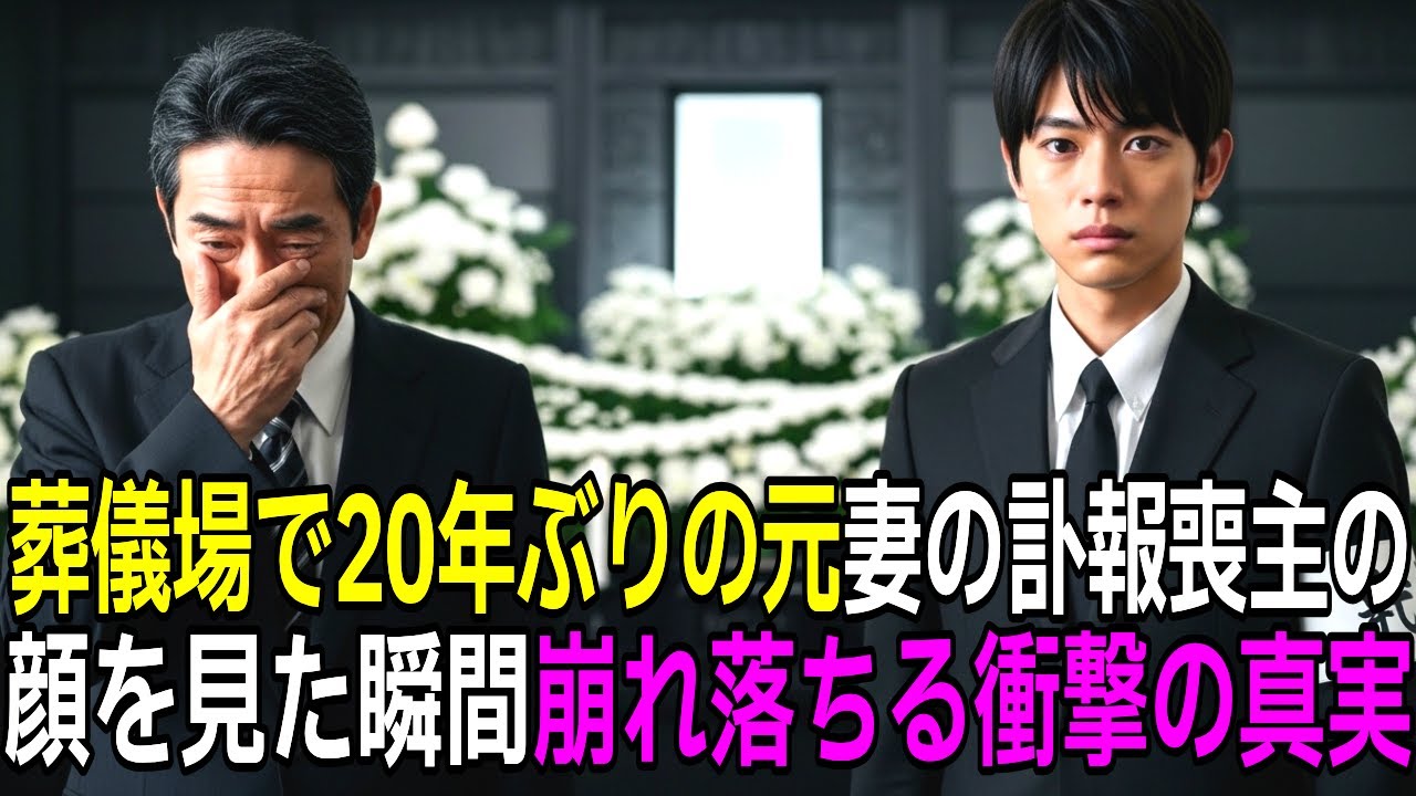 【感動する話】離婚して20年後に届いた元妻の訃報。葬儀場で喪主の顔を見た瞬間、私は崩れ落ちた。「俺の息子…か？」