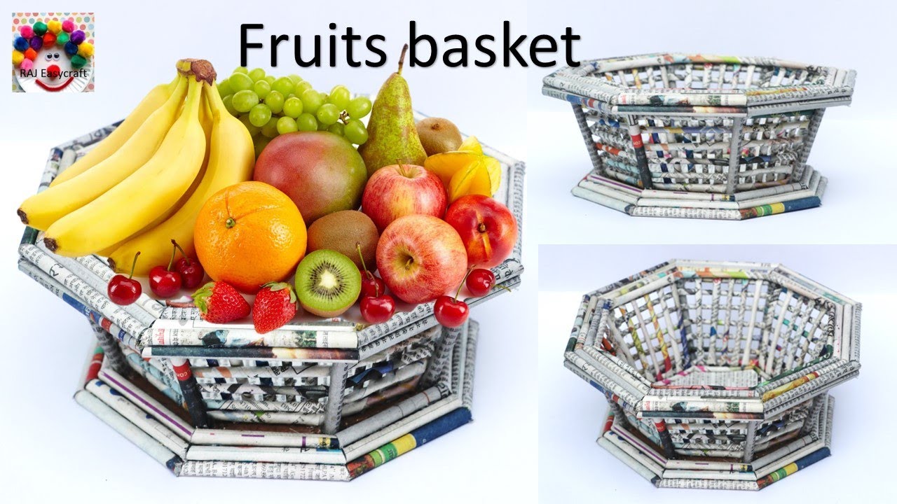 waste newspaper fruit basket || best out of waste newspaper| raj easy craft#565 | cool useful things