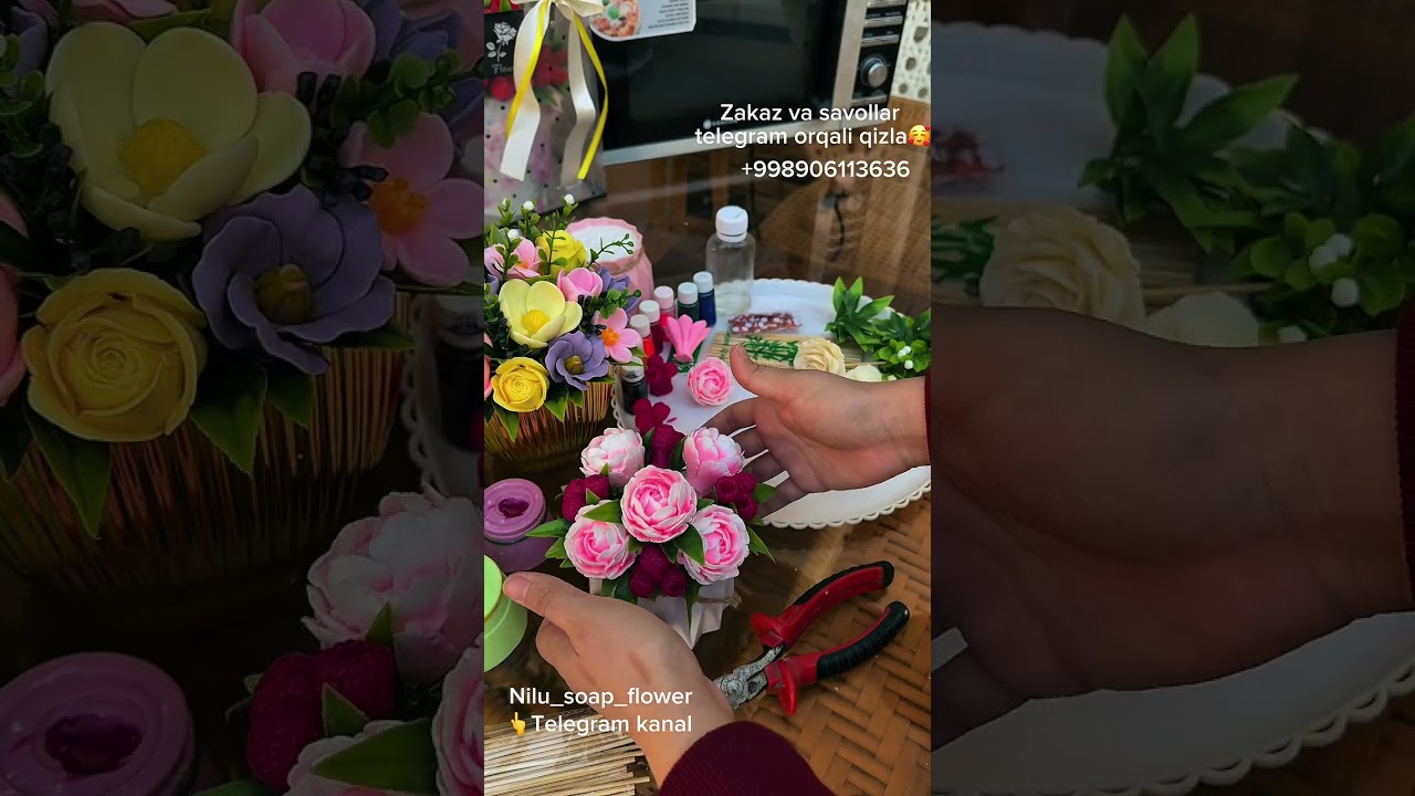 Sovundan gullar tayorlash. +998906113636 maxsulotlar uchun telegramdan yozasila.O’rgatish tekin.