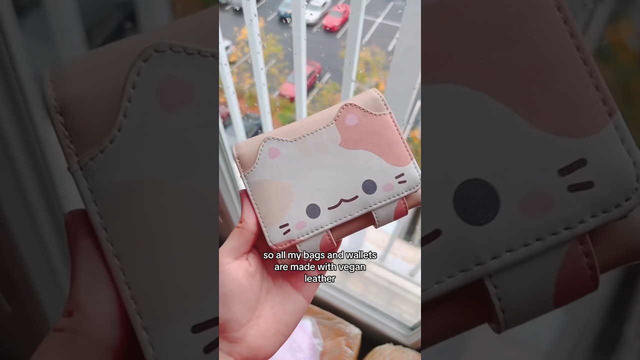 Are my wallets made with REAL LEATHER? 🐈🩷 #kawaii #wallet