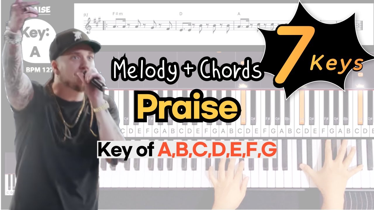 Praise | Elevation Worship | Key of A, B, C, D, E, F, GㅣPiano coverㅣWorship Piano Tutorials