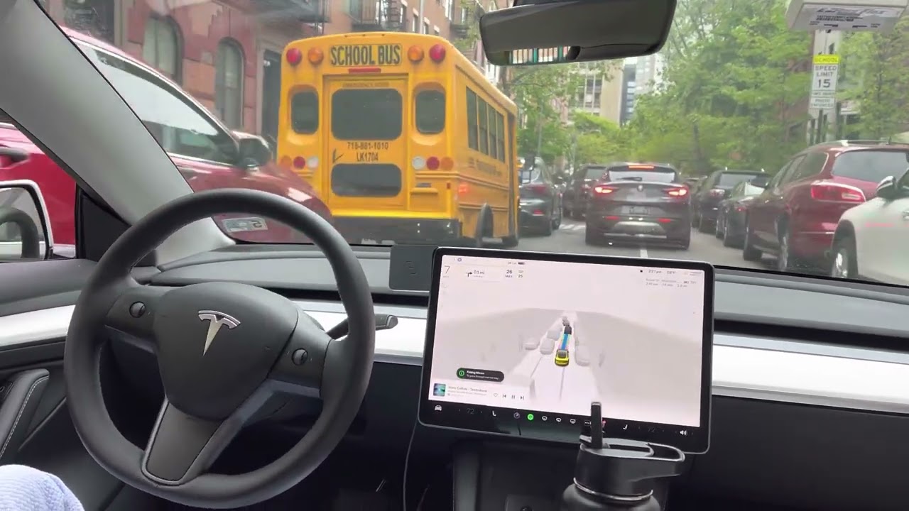 Tesla FSD beta v11 conquers tight NYC Manhattan streets. Game over driving