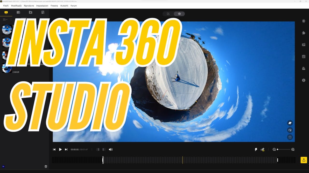 MONTA FACILE con INSTA360 STUDIO tutorial (pannello Edit)