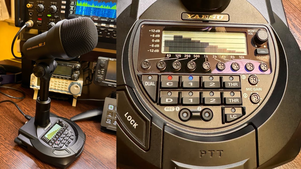 Yaesu M-1 mikrofon stołowy z wkładką dynamiczną i pojemnościową oraz korektorem charakterystyki