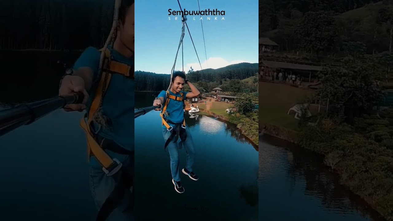 Zip Line at Sembuwaththa Lake, Sri Lanka 🇱🇰 #travel #nature #adventure #zipline