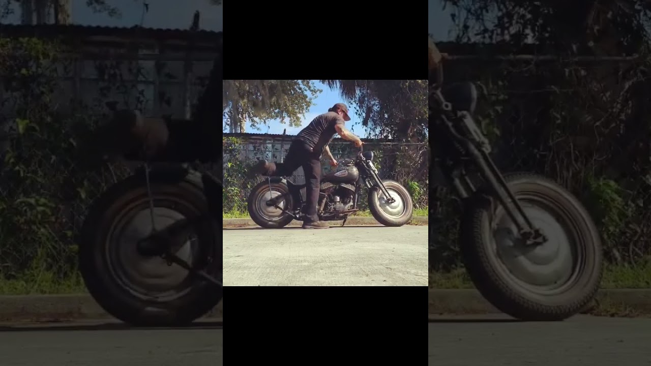 Hand Starting a Harley Flathead- No Kick, Just Pure Skill. Billy Lane 