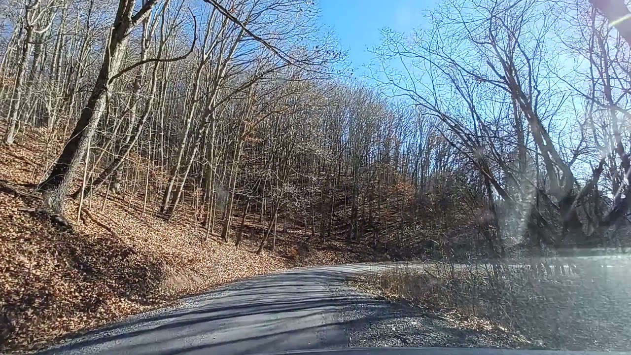 driving through Summers County, WV, with Christmas music