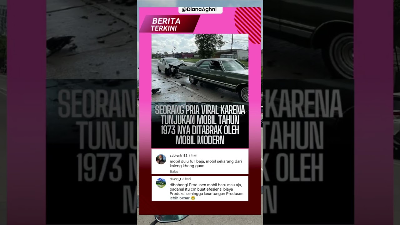 Viral penampakan mobil tahun 73 ditabrak mobil modern #reels #shortvideo #shorts