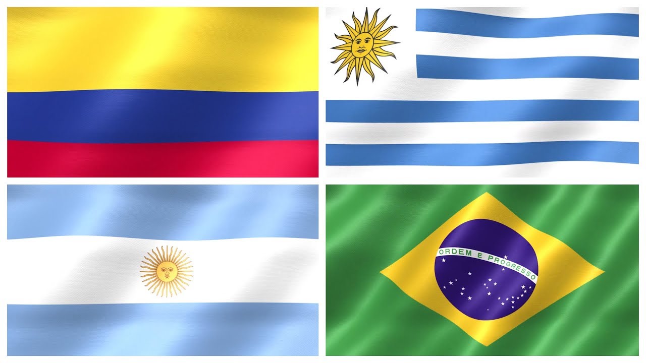 FLAGS OF SOUTH AMERICA &ndash; National Flags of South American Countries for Kids, Kindergarten