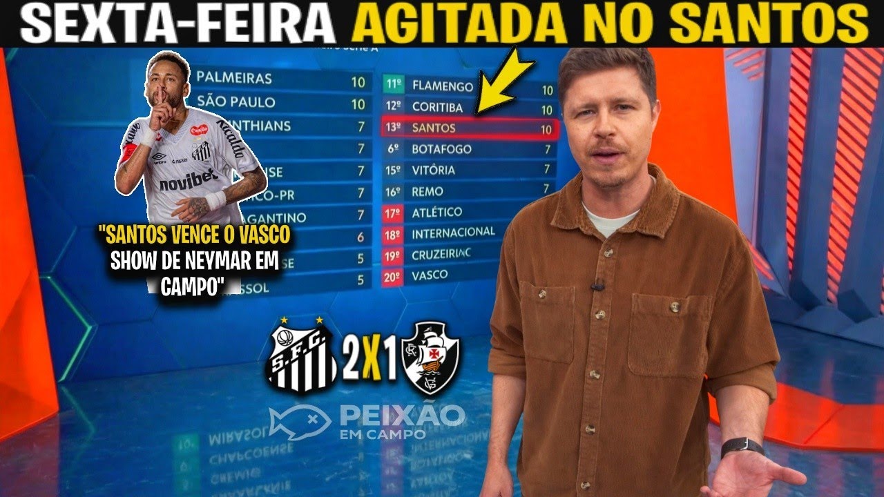 🚨 GLOBO ESPORTE: SANTOS HOJE❗ SANTOS VENCE O VASCO + SHOW DE NEYMAR EM CAMPO ❗NOTÍCIAS DO SANTOS