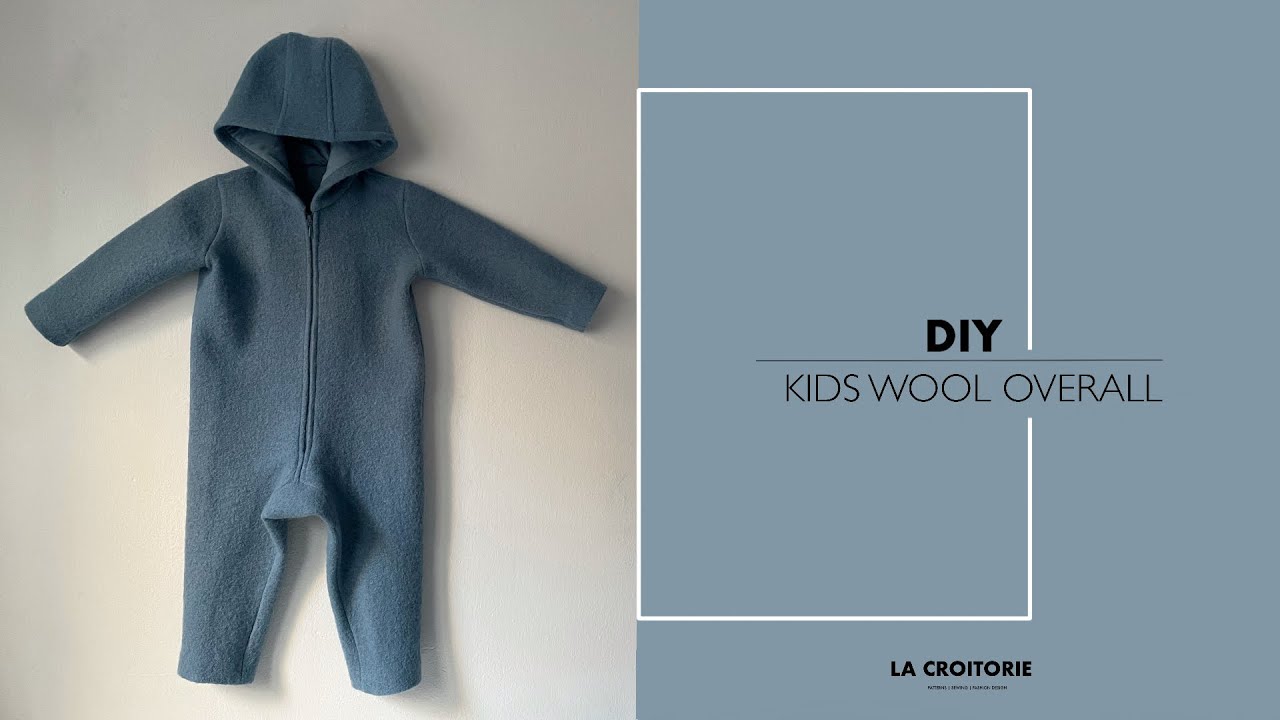 DIY kids wool overall | Sew at home a cute boiled wool overall |  Sew winter clothes for kids