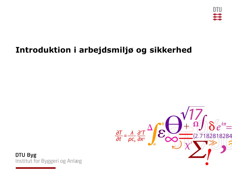 Introduktion til Arbejdsmilj&oslash; og Sikkerhed   Byg