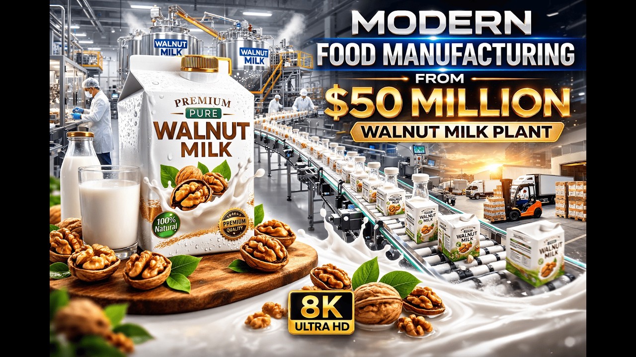 Modern Food Manufacturing - From $50 Million Walnut Milk Plant  | Factory Tour 2026