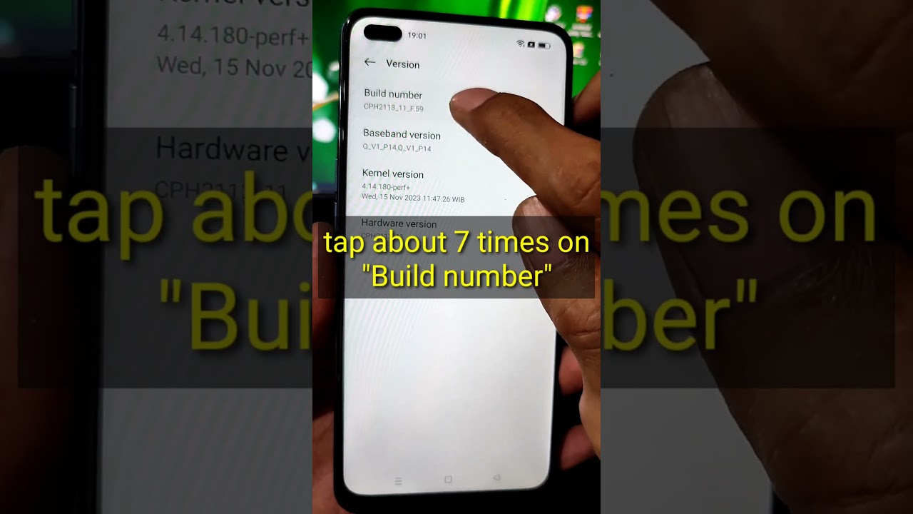 Enable Developer options and USB debugging Oppo Reno 4