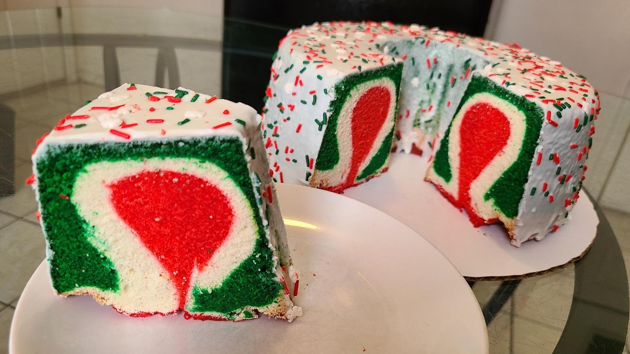 Butter Vanilla Almond Christmas Marble Cake