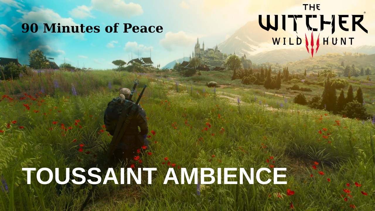 The Witcher 3: Peaceful Toussaint Ambience - Geralt Watching Beauclair [1 Hour 30 Minutes]