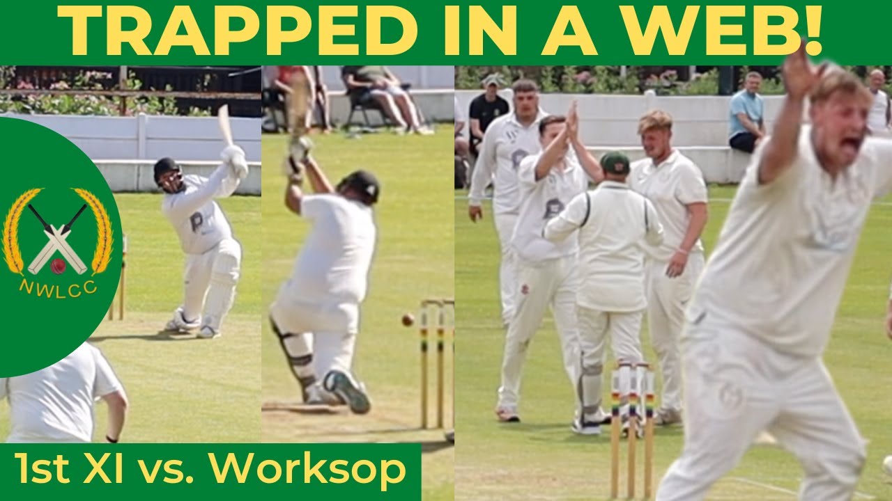 TRAPPED IN A WEB! | Cricket highlights w/ commentary | NWLCC 1sts v Worksop 1sts | S4 ep8