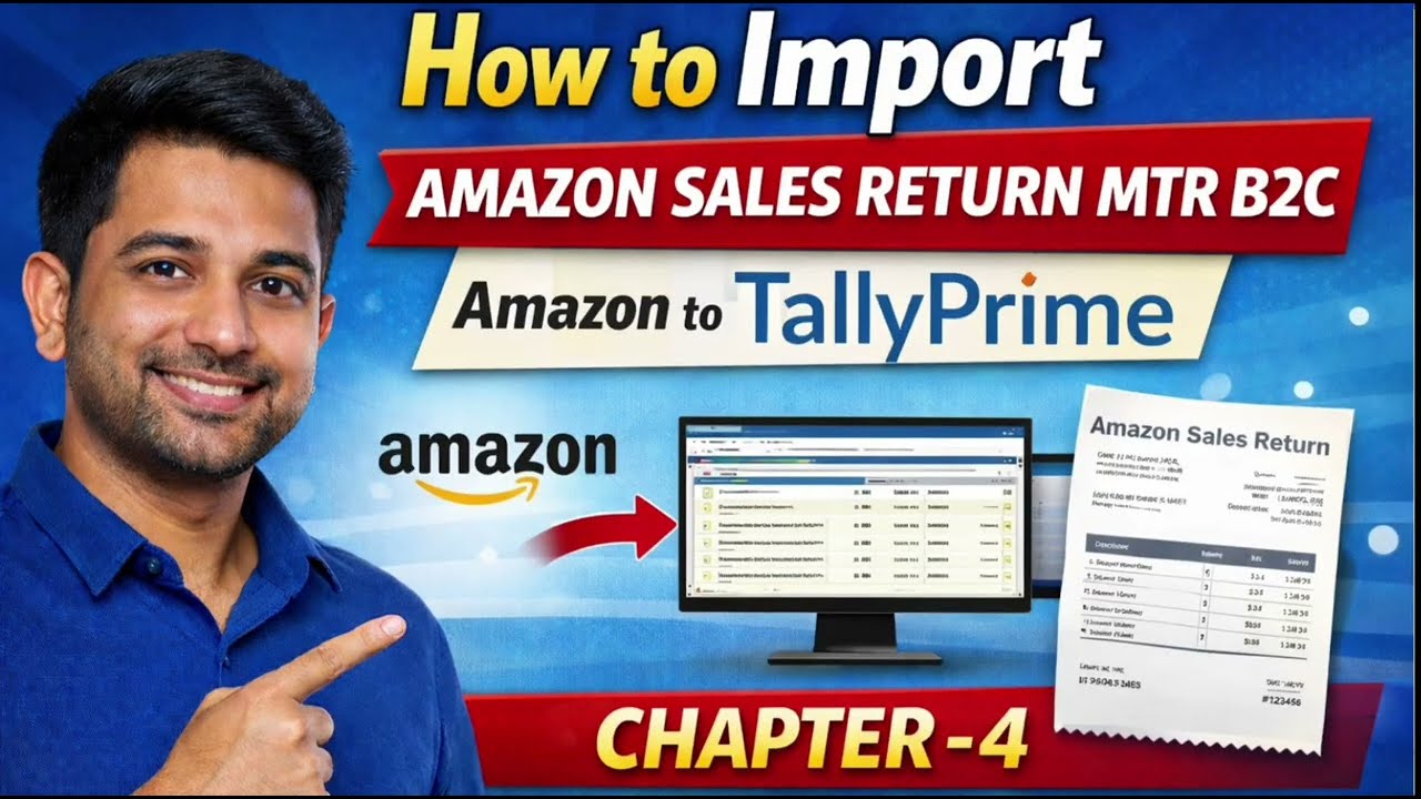How to Import Amazon Sales Return in TallyPrime | Excel to tally | MTR sales Return |B2C Credit Note