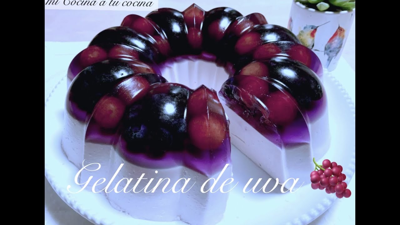 Gelatina de Uva con Queso Crema y Uvas 🍇